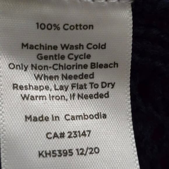 Talbots Open Weave Navy Blue‎ Women's Sweater Size Medium - Picture 7 of 8